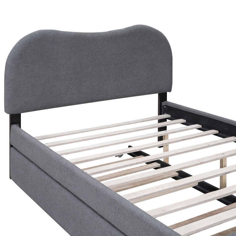 Merax Upholstered Platform Bed with Trundle