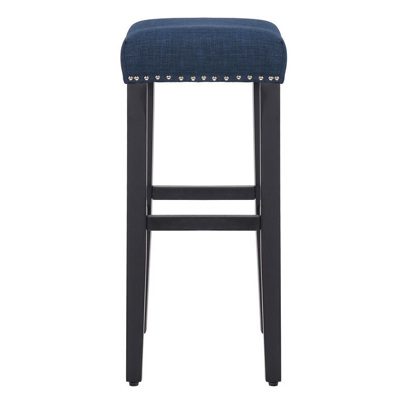 WestinTrends 29" Upholstered Saddle Seat Bar Stool (Set of 2)