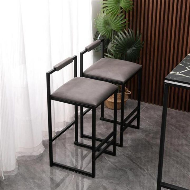 Set of 2 Counter Height Barstools Kitchen Island Stools with Backs for Comfort & Style
