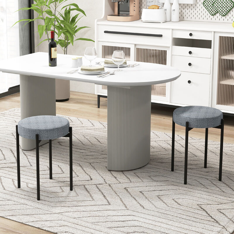 Set of 4 Upholstered Bar Stools Kitchen Stools with Foot Pads for Enhanced Comfort