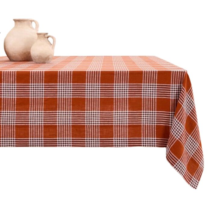 Solino Home 100% Pure Linen Tablecloth | Glen Check for Spring and Easter