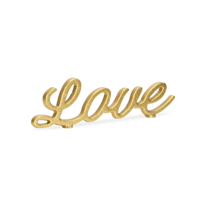 10" Gold Cursive "Love" Word Forming Valentine's Day Tabletop Decor