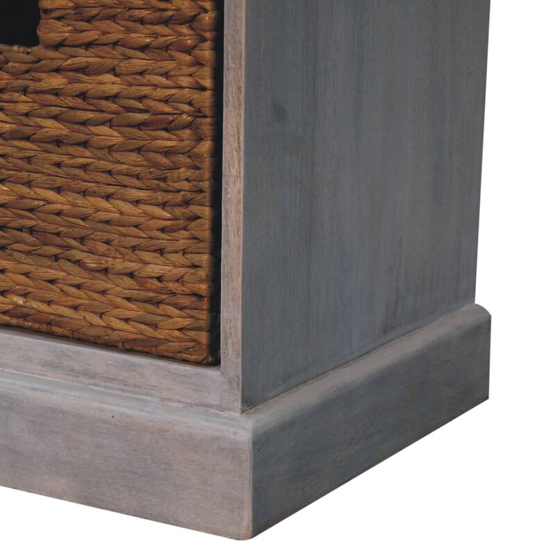 Artisan Furniture Solid Wood Acid Wash Basket Storage Cabinet