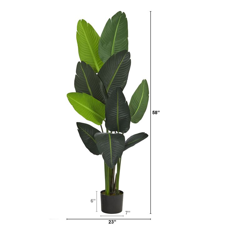 Hivvago 58 Inches Traveler Feets Palm Artificial tree