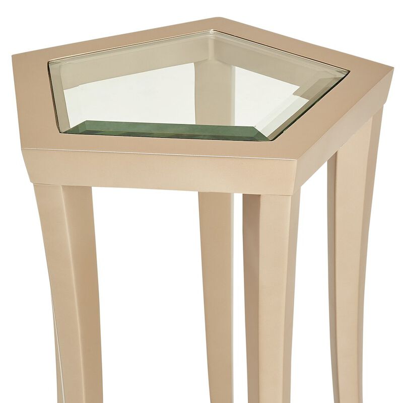 Michael Amini La Rachelle Chairside Table - Champagne