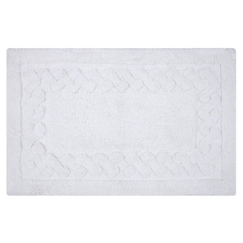 Knightsbridge Chain Bath Rug Cotton Non Skid Back - 21x34", White