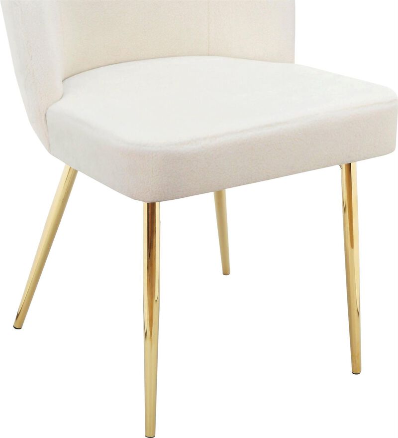 Ren Home Trina Armless Accent Chairs with Soft Velvet Cushion and Gold Chrome Legs Set of 2