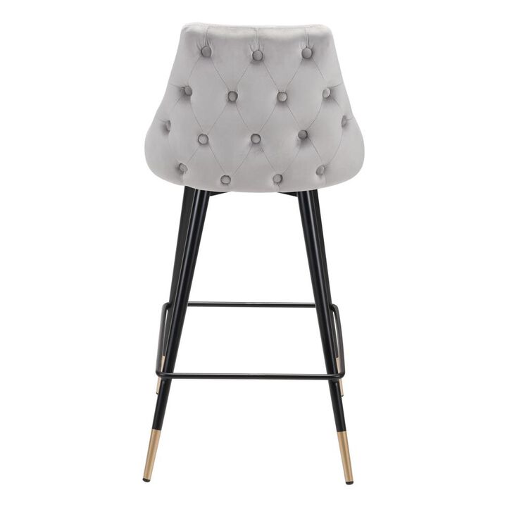 Belen Kox Piccolo Counter Chair, Gray Velvet, Belen Kox