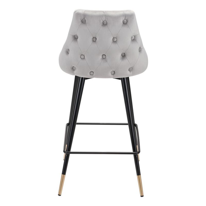 Belen Kox Piccolo Counter Chair, Gray Velvet, Belen Kox