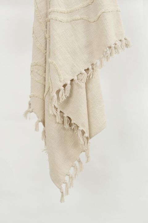 Natural 50" x 60" Throw Blanket