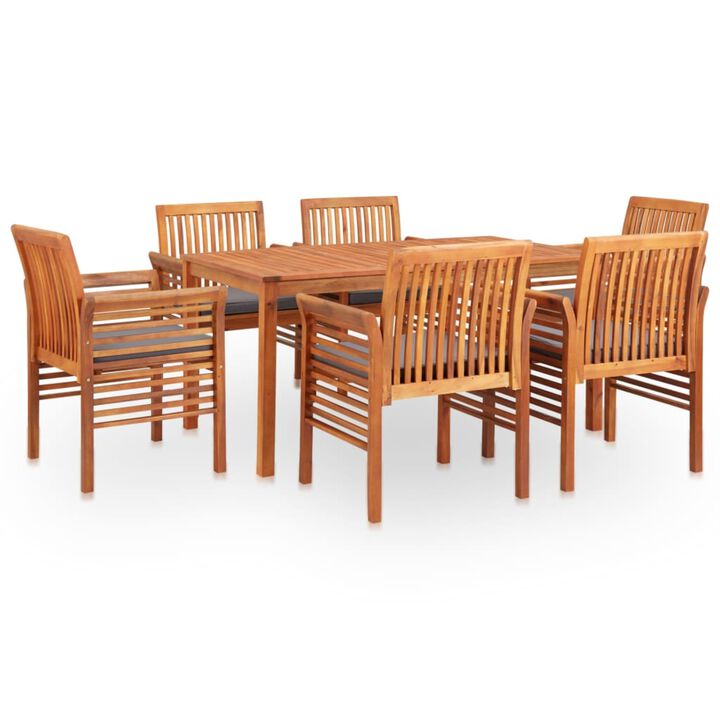 vidaXL 7 Piece Outdoor Dining Set with Cushions Solid Acacia Wood