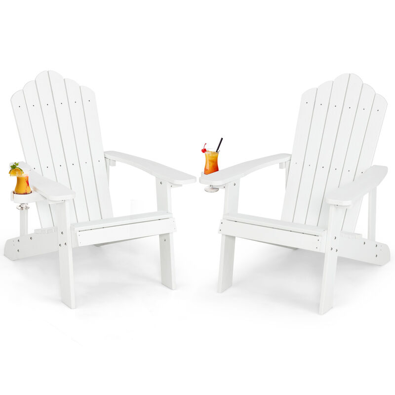 Weather Resistant HIPS Outdoor Adirondack Chair with Cup Holder