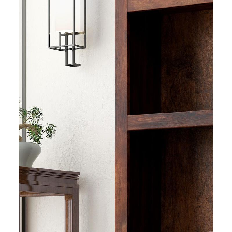 Bridgevine Home 49 inch high Bookcase, Whiskey Finish