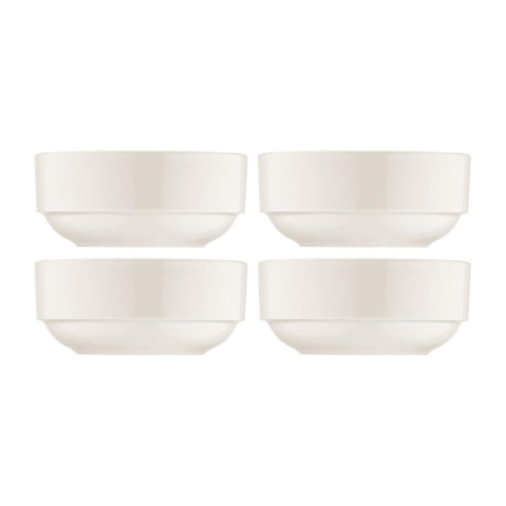 Banquet dia.5.5" h:2.5" 17 oz. Round Warm White Porcelain Bowl (Set of 4)