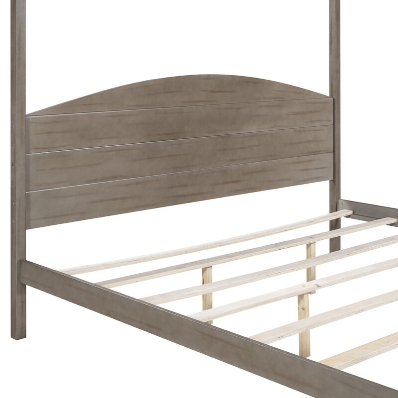 Merax Canopy Platform Bed with Headboard