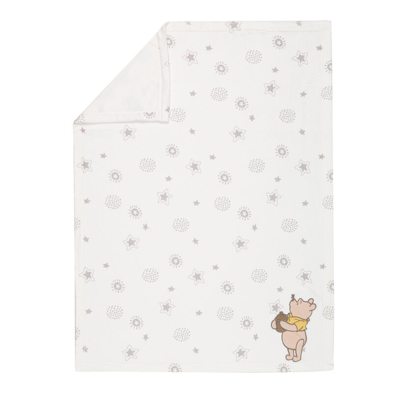 Lambs & Ivy Disney Baby WINNIE THE POOH Cream Fleece Appliqued Baby Blanket