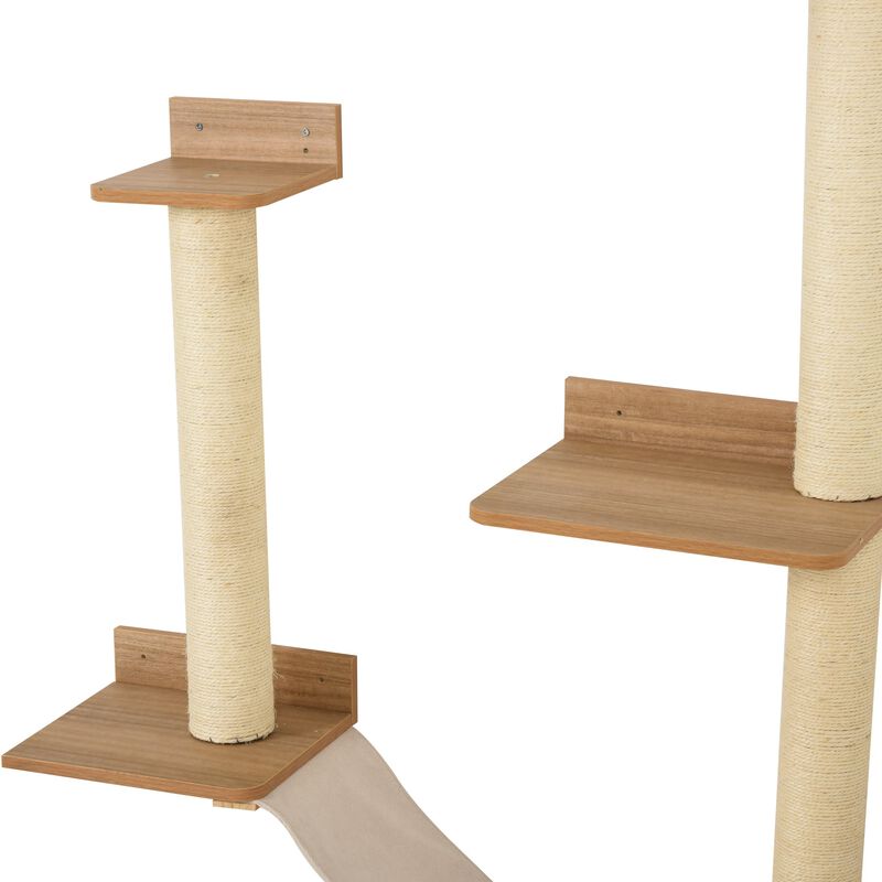 Yellow Cat Activity Center: Multi-Level Playground with Sisal Posts