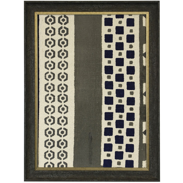 Hand Painted Blue Rug I Framed Print