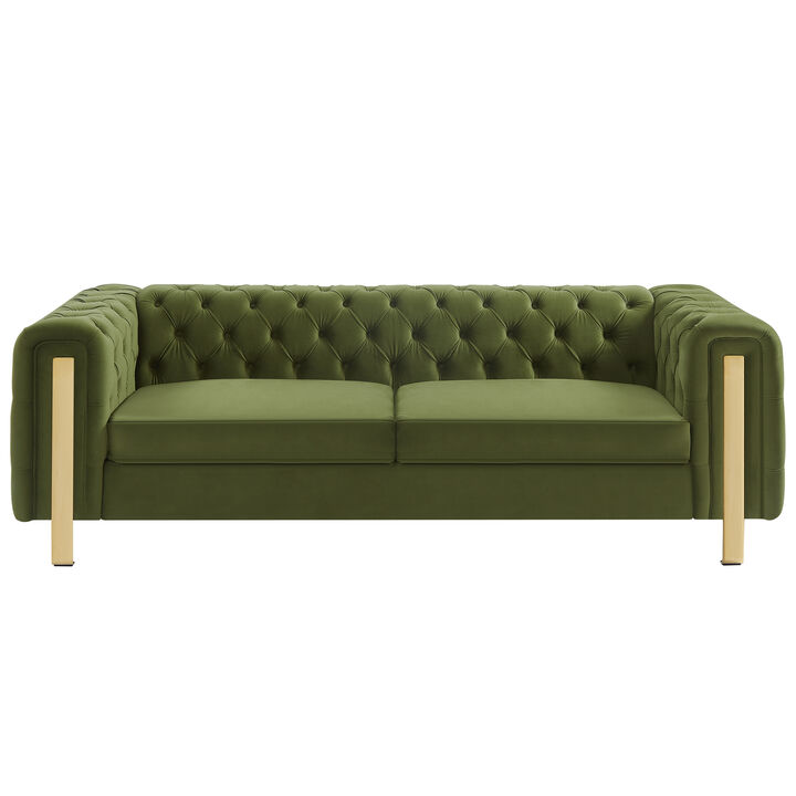 Merax 3-seat Velvet Sofa with Tufted Back and Arm