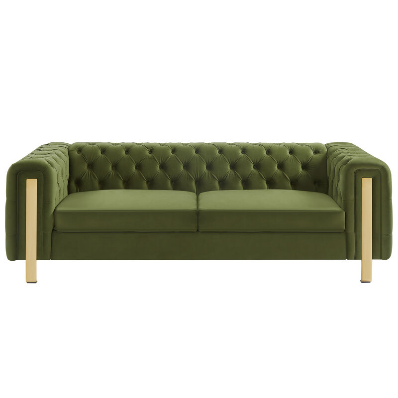 Merax 3-seat Velvet Sofa with Tufted Back and Arm