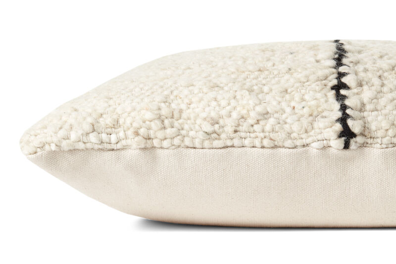 Carla PAL0030 Ivory/Black 22''x22'' Polyester Pillow by Amber Lewis x Loloi