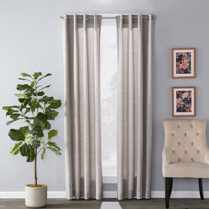 SKL Home Saturday Knight Ltd Maeve Sophisticated Yarn Dyed Woven Horizontal Pattern SunSafe Window Panel