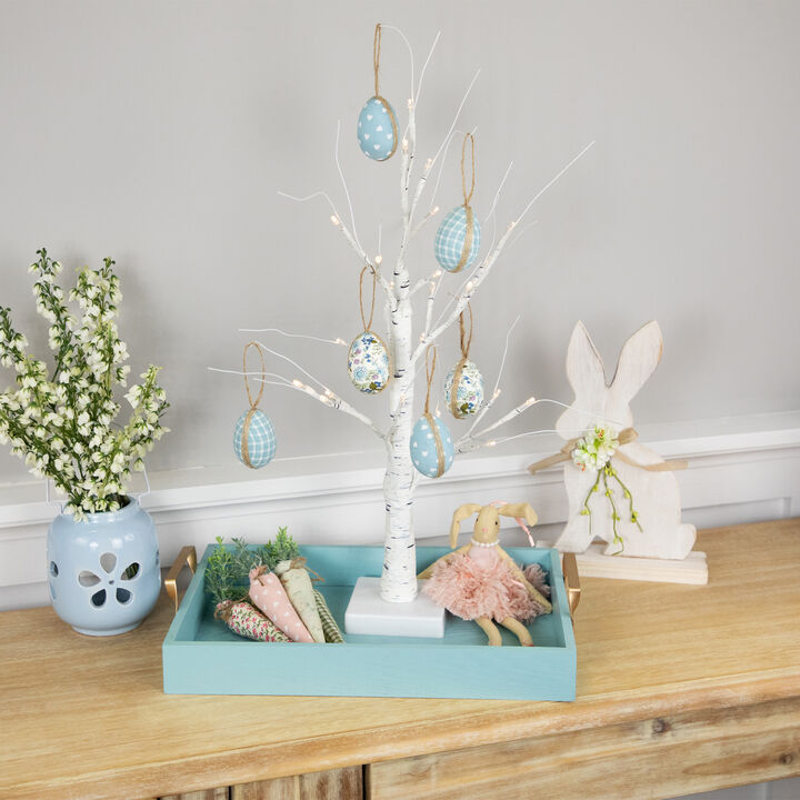 Easter Eggs Hanging Decorations - 5.75" - Blue - Set of 6