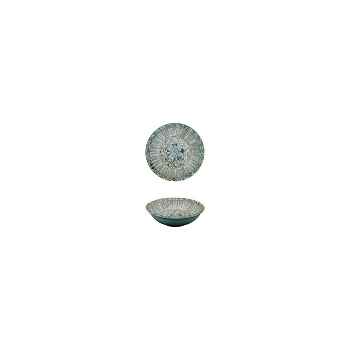 Luca Mosaic Matte dia.3.5" h:1" 2 oz. Round Decorated Porcelain Bowl (Set of 4)