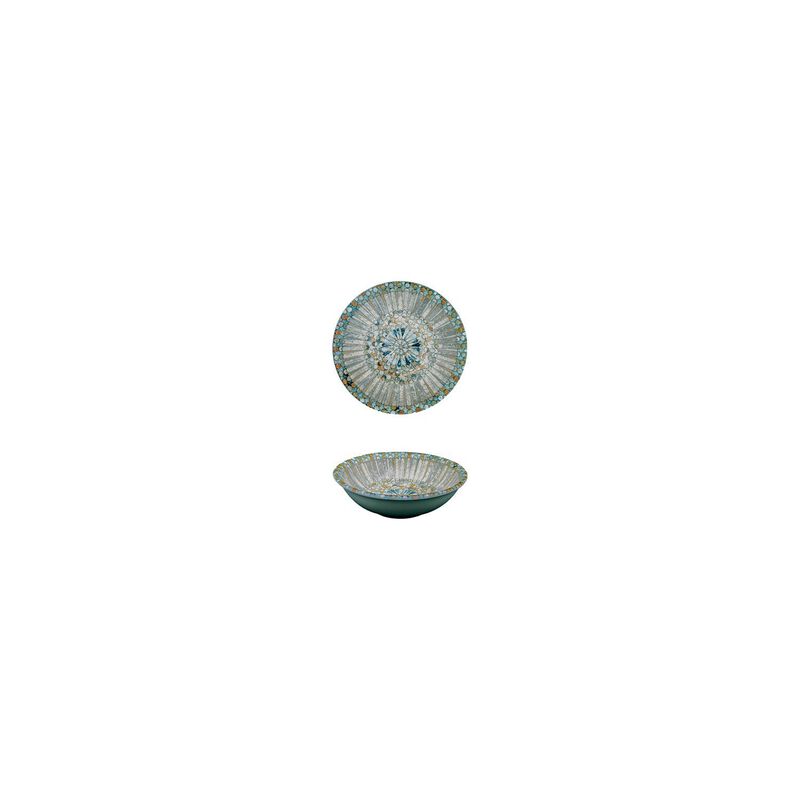 Luca Mosaic Matte dia.3.5" h:1" 2 oz. Round Decorated Porcelain Bowl (Set of 4)
