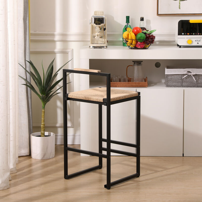 Set of 2 Bar Stools Counter Height Dining Chairs for Kitchen & Home Seating