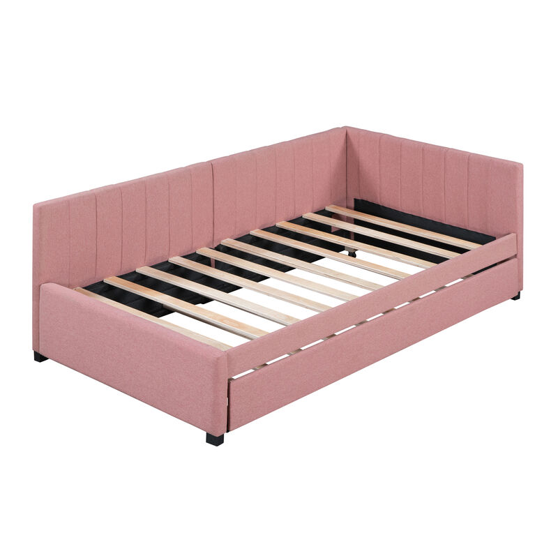 Merax Upholstered Daybed Bed Frame with Trundle