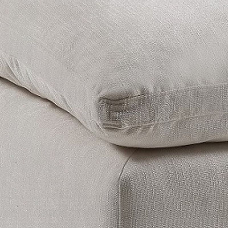 Shar Modular Ottoman, Pillow Top Cushion, Plush Ivory Linen Fabric - Benzara