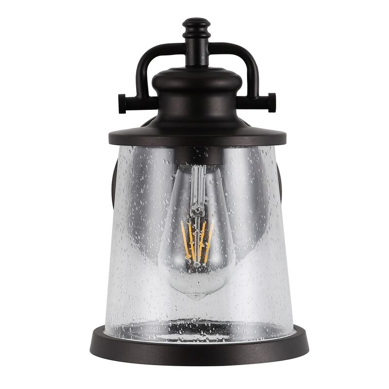 Marais Iron/Seeded Glass Vintage Rustic LED Outdoor Sconce