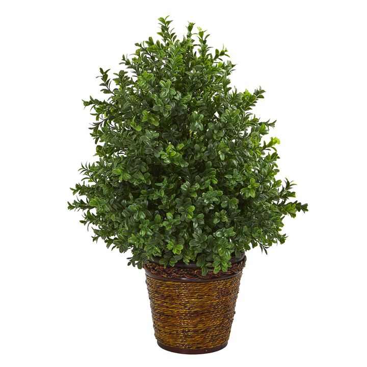 Hivvago 23" Sweet Grass Artificial Plant in Basket (Indoor/Outdoor)
