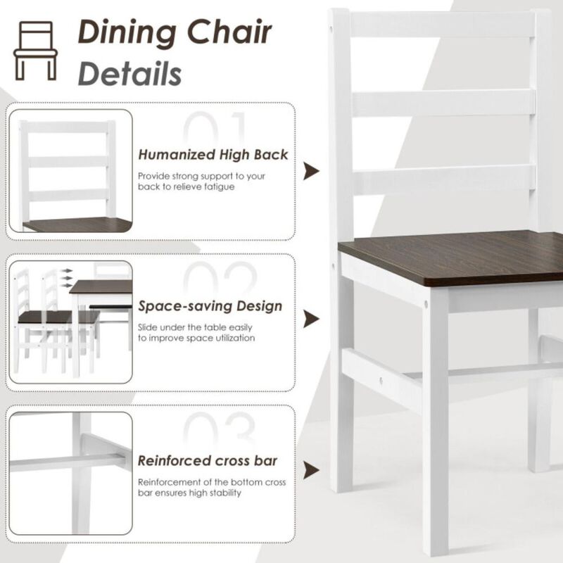 Hivvago 5 Pieces Solid Wood Compact Kitchen Dining Set
