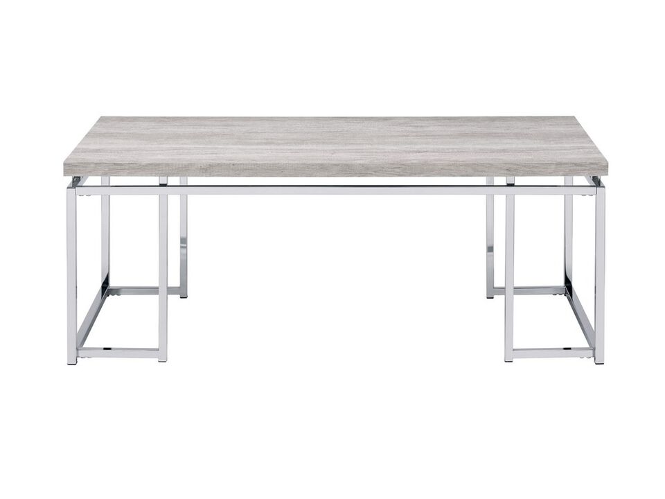 Coffee Table, Natural Oak & Chrome