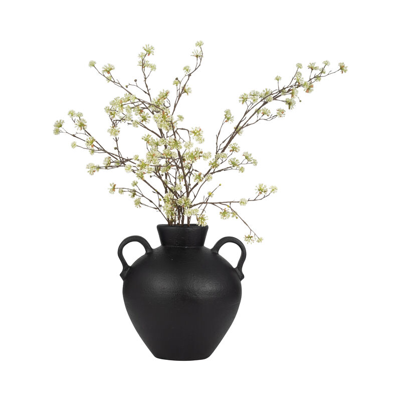 17" Organic Jug With 2 Handles, Black