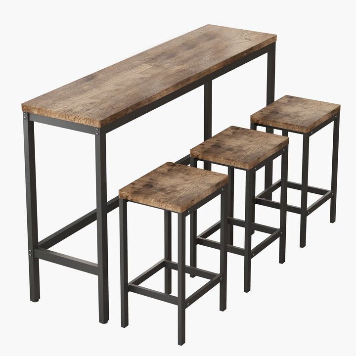 Modern Design Dining Table Set with 3 Stools