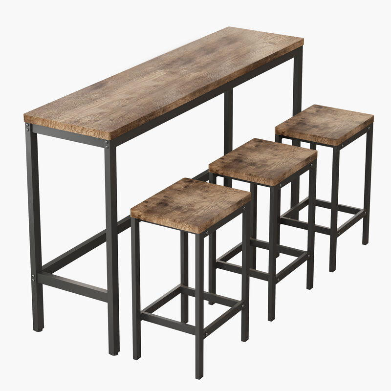 Modern Design Dining Table Set with 3 Stools