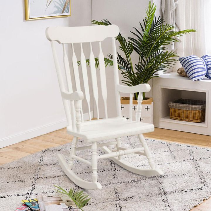 Hivvago Rocking Chair with Solid Wooden Frame for Garden and Patio