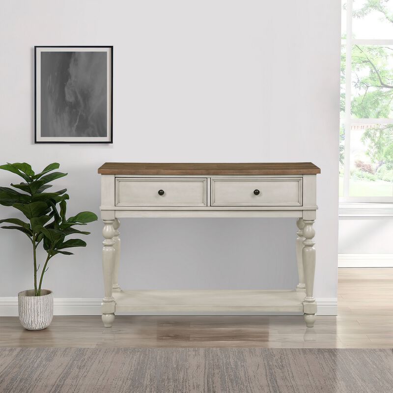 Katherine 52 Inch Console Sideboard Buffet, White - Benzara