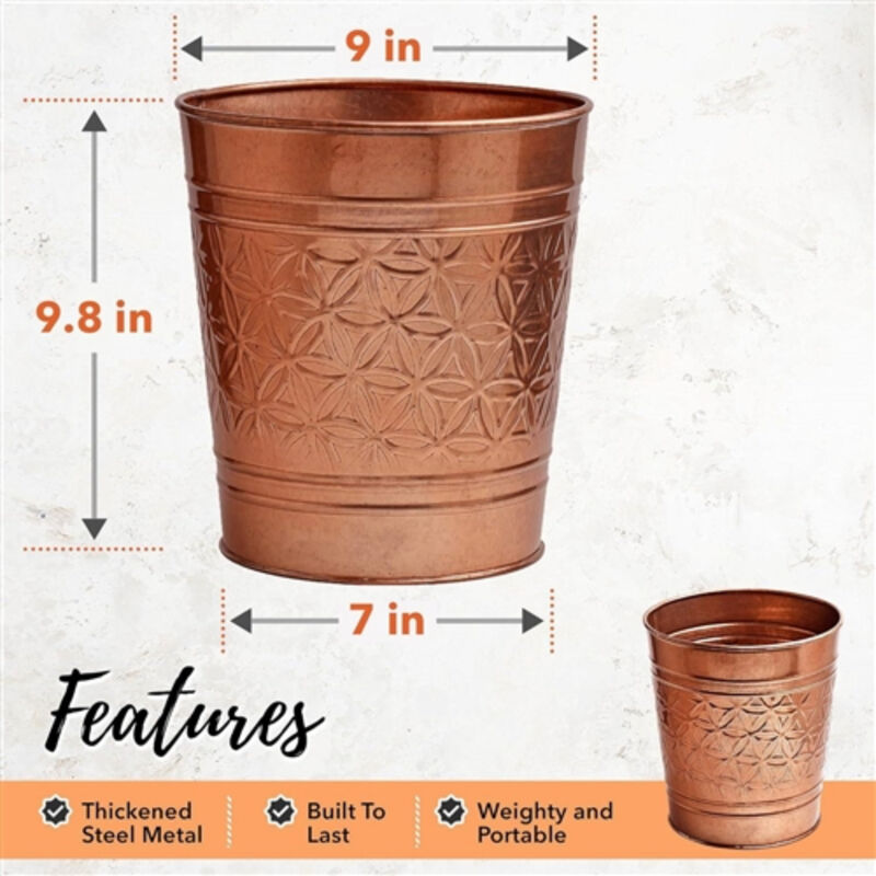 Metal Waste Basket– Bathroom or Bedroom Trash Can