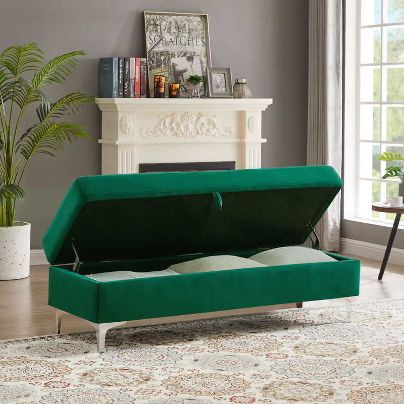 Storage Bench Solid Color 2 Seater Furniture Living Room Sofa Stool