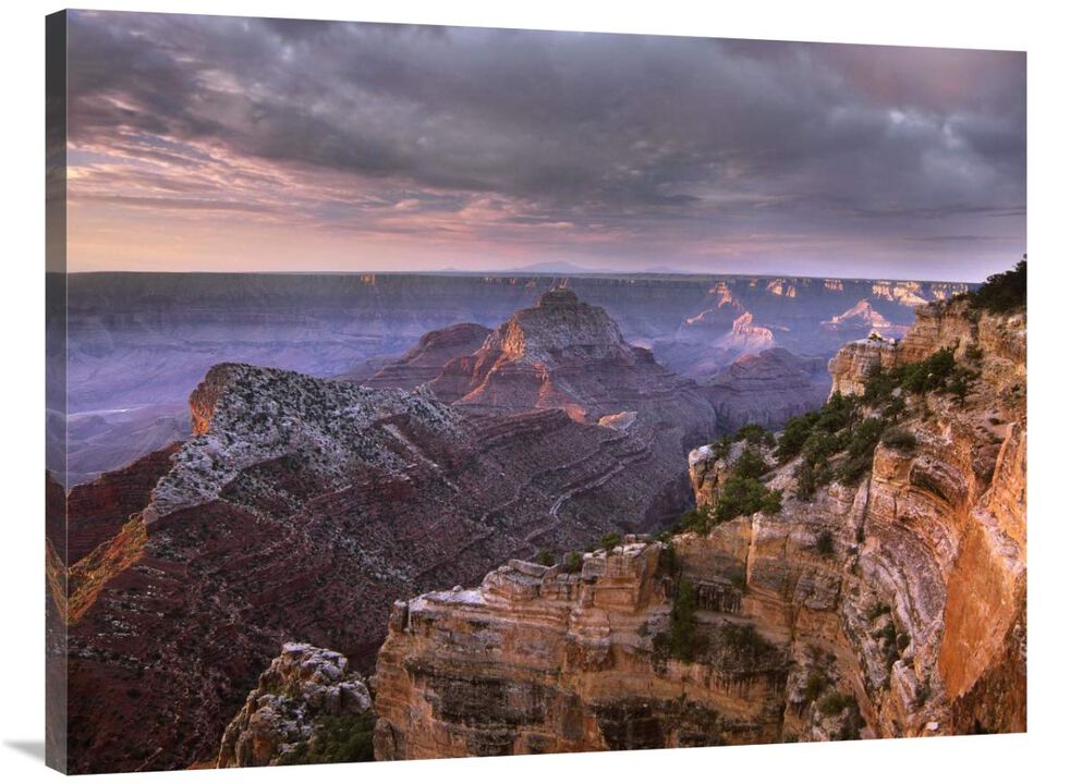 Stormy skies over Vishnu Temple, Grand Canyon National Park, Arizona-Canvas Art-40x30