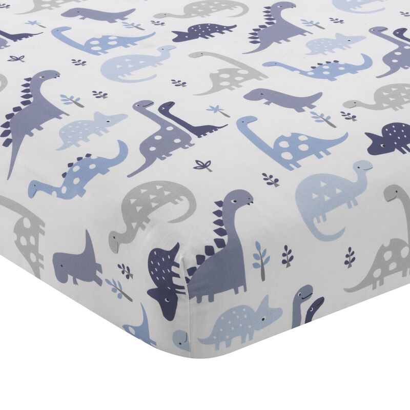 Bedtime Originals Roar 3-Piece Crib Bedding Set - Blue, Gray, White, Animals