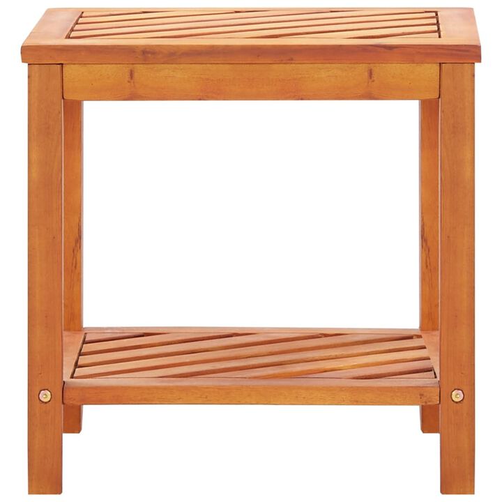 vidaXL Side Table Solid Acacia Wood 17.7"x13"x17.7"