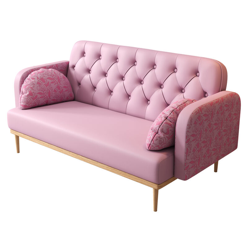 Merax Modern Upholstered Two-Seater PU Sofa