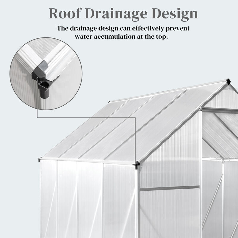 Hybrid Polycarbonate Greenhouse Durable & Weather-Resistant Garden Greenhouse for Year-Round Plant Growth