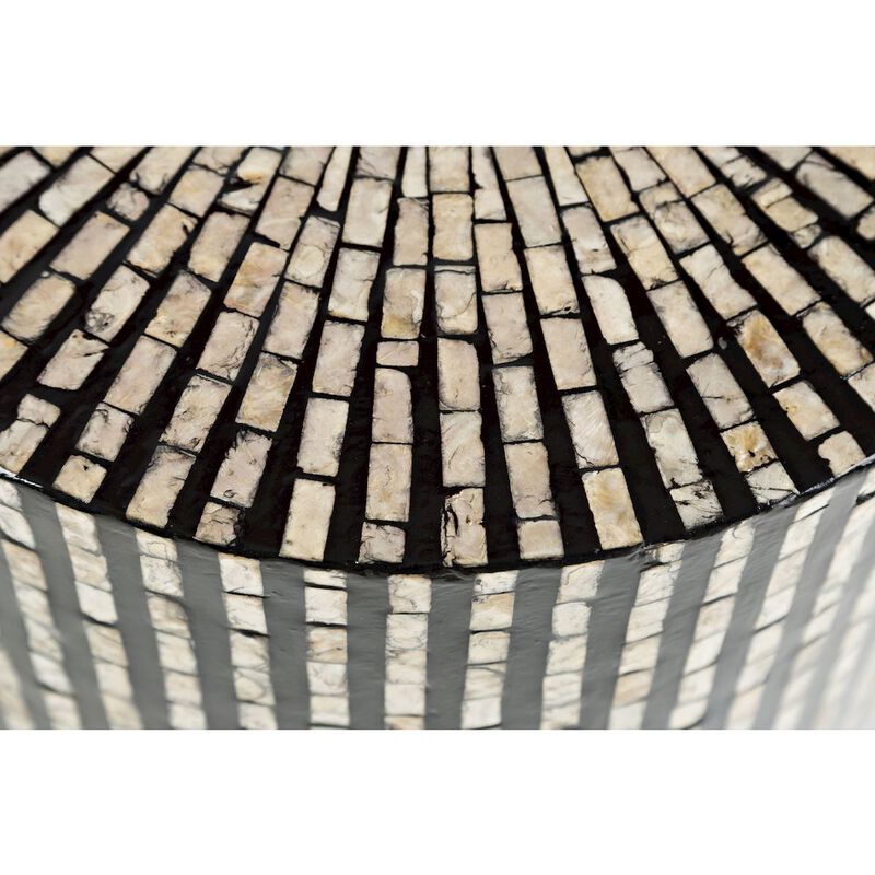 Global Archive Handcrafted Capiz Shell Terrazzo Modern Accent End Table