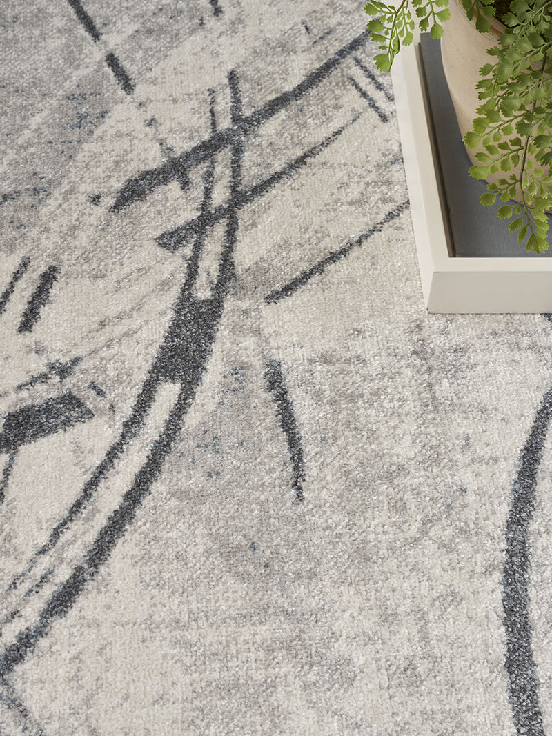 Astra Machine Washable ASW14 Silver/Blue 7'10" x 10' Rug